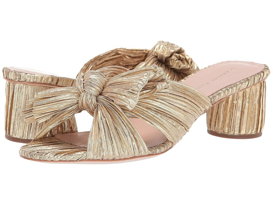 Loeffler Randall Emilia Pleated Knot Mule (Gold Pleated Lame) Women's Shoes | Zappos