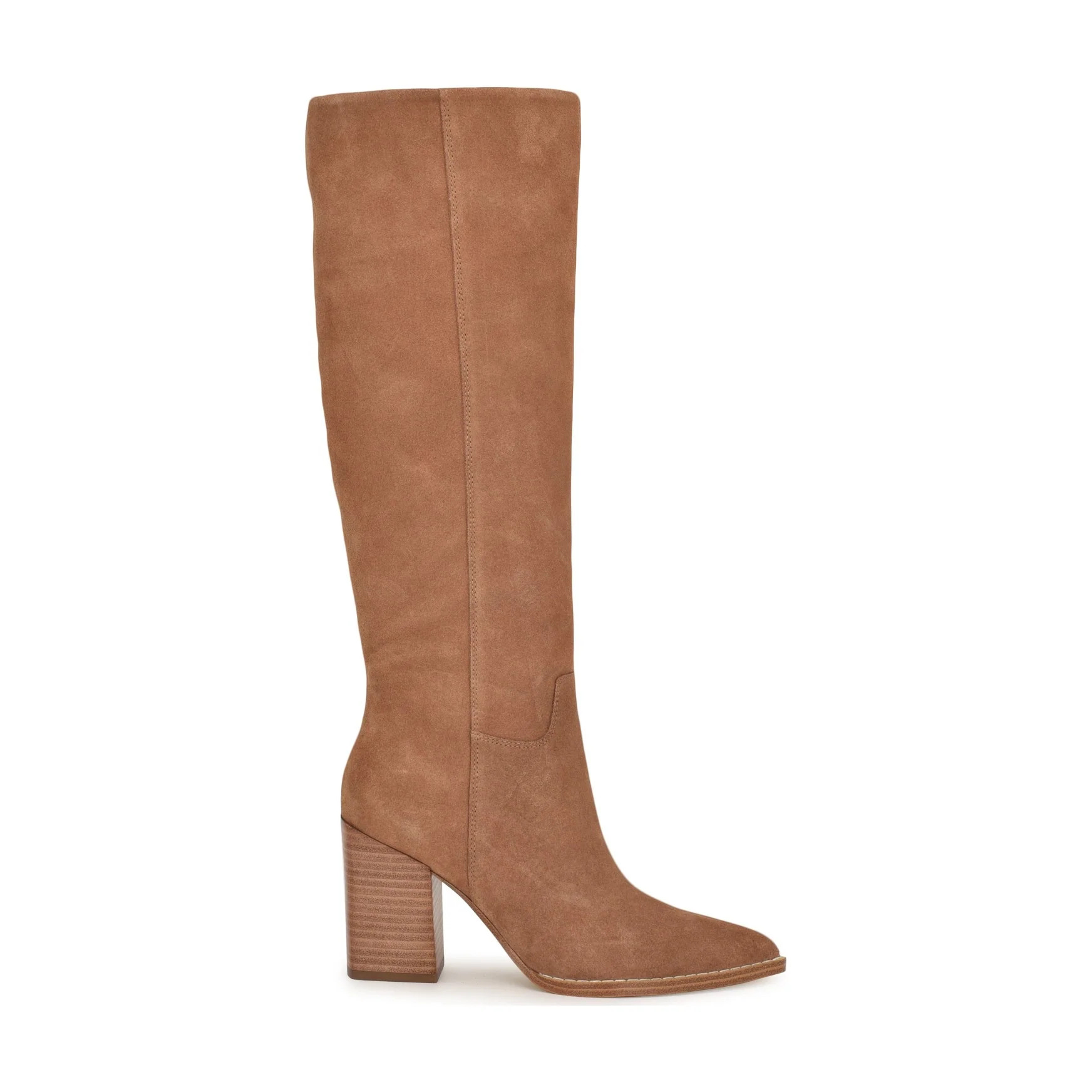 Women's Brixe Heeled Leather Boots - Tan Suede | Nine West | Nine West (US)