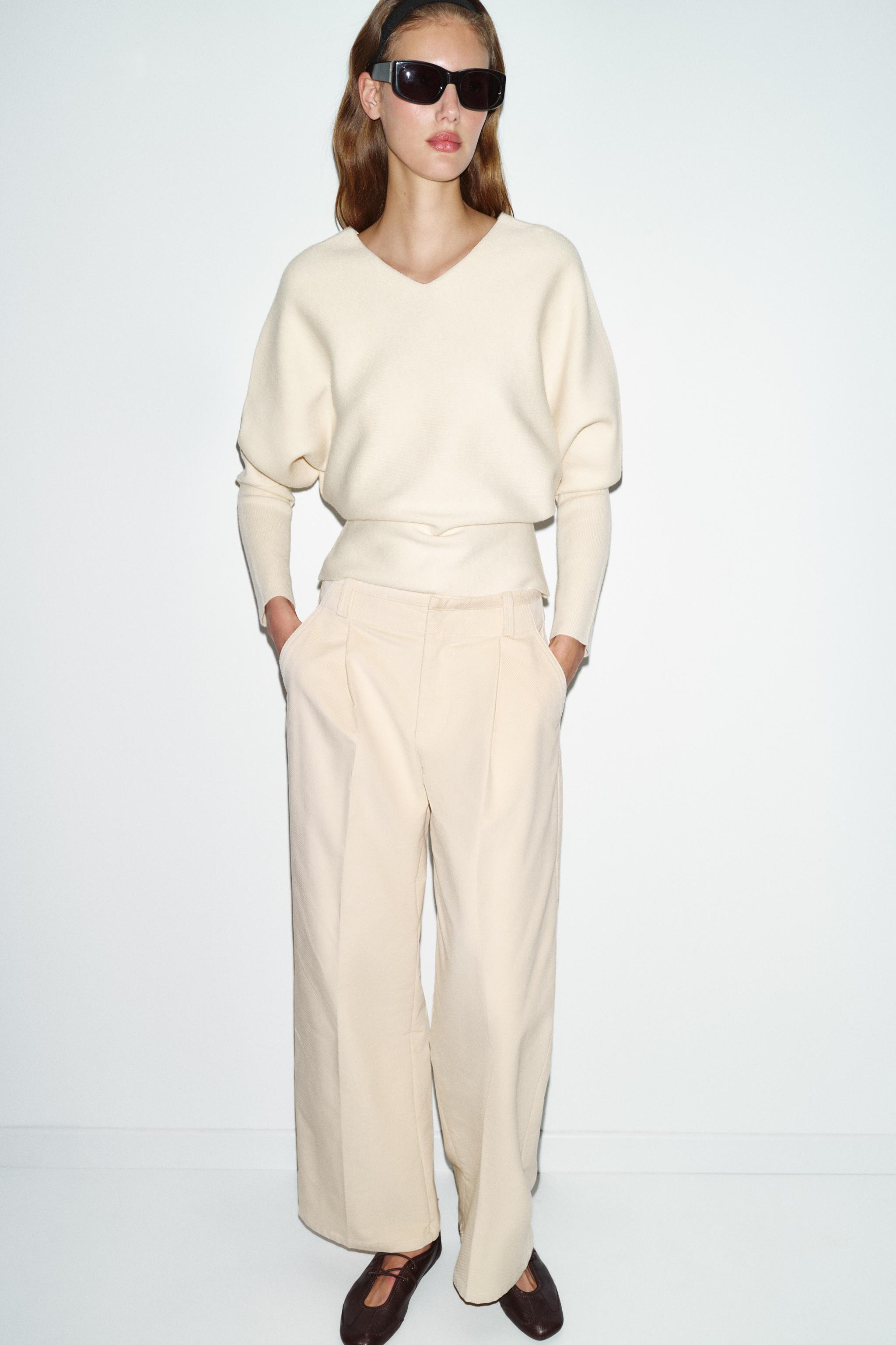 CORDUROY STRAIGHT LEG PANTS | Zara US