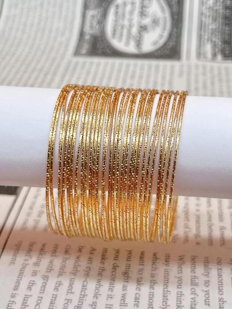 30pcs Textured Metal Bangle | SHEIN