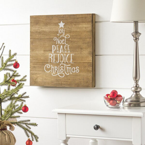 Christmas Tree 16" Rustic Wood Sign | Bed Bath & Beyond