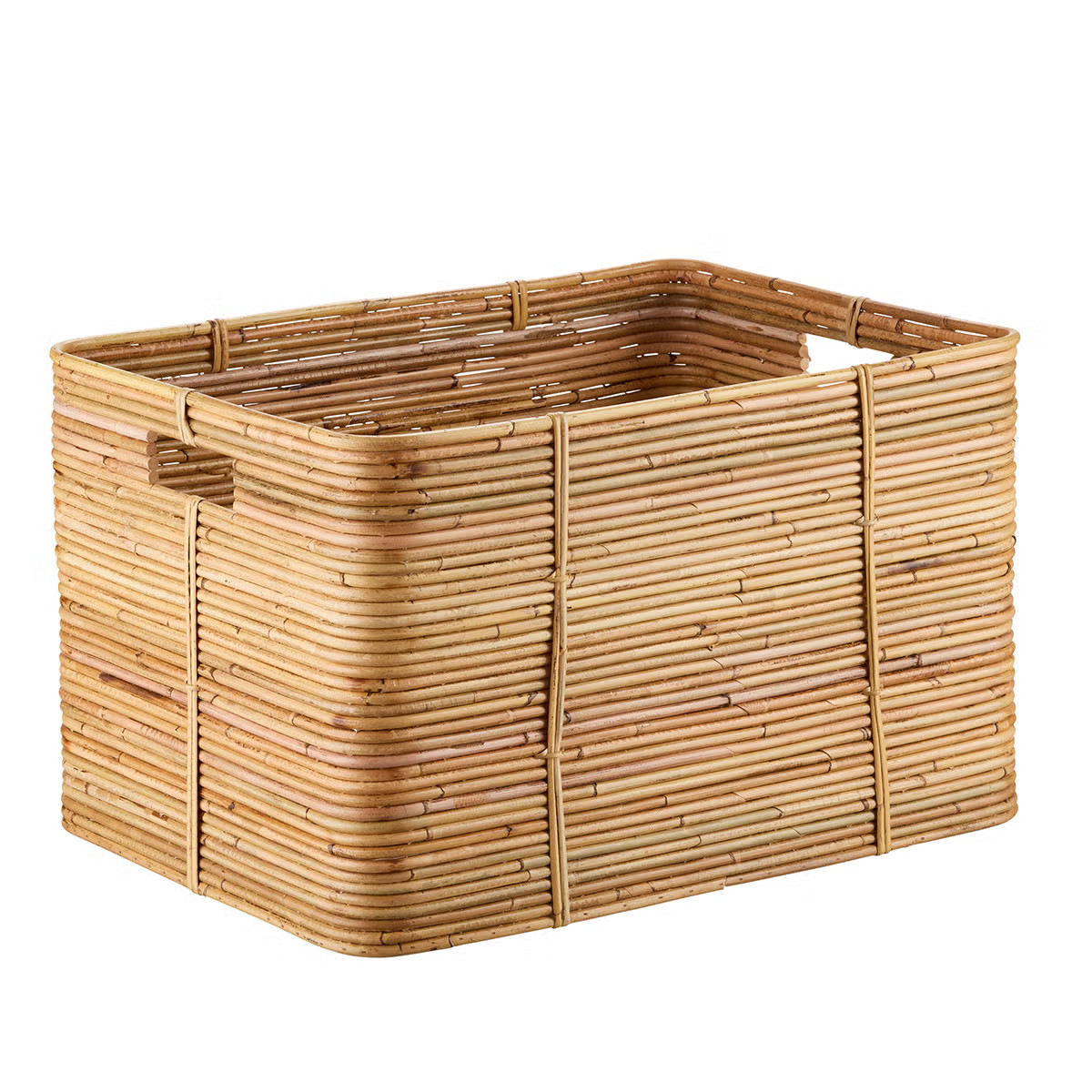 The Container Store Reeded Rattan Bin | The Container Store