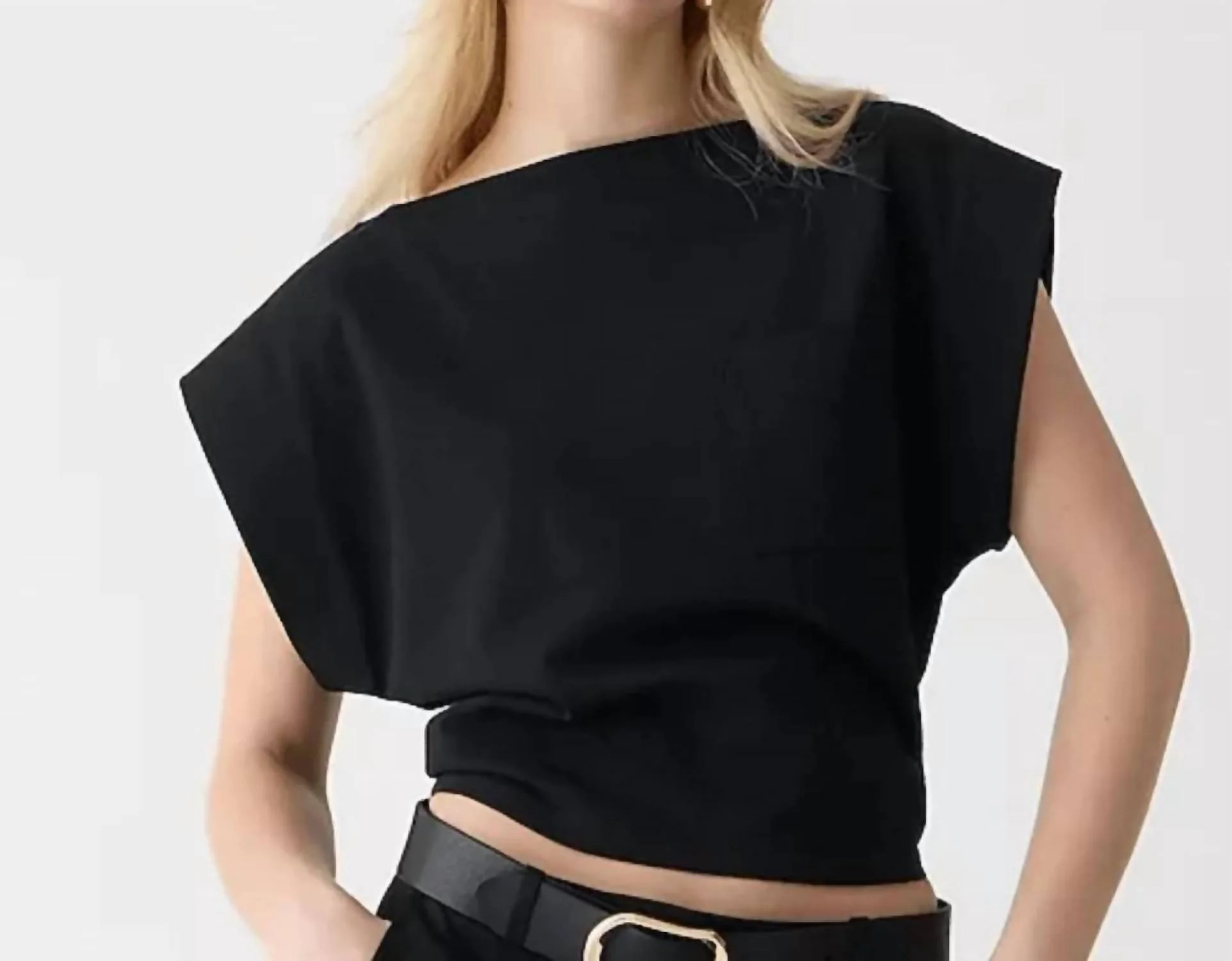 Boatneck Muscle T-Shirt In Black | Shop Simon