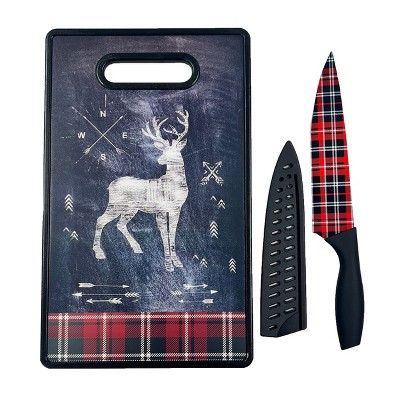 Dura Culina® Holiday Festive Cutting Board Set including Chef Knife with matching blade guard, Perfect for Gift Giving and Seasonal Kitchen Prep | Target