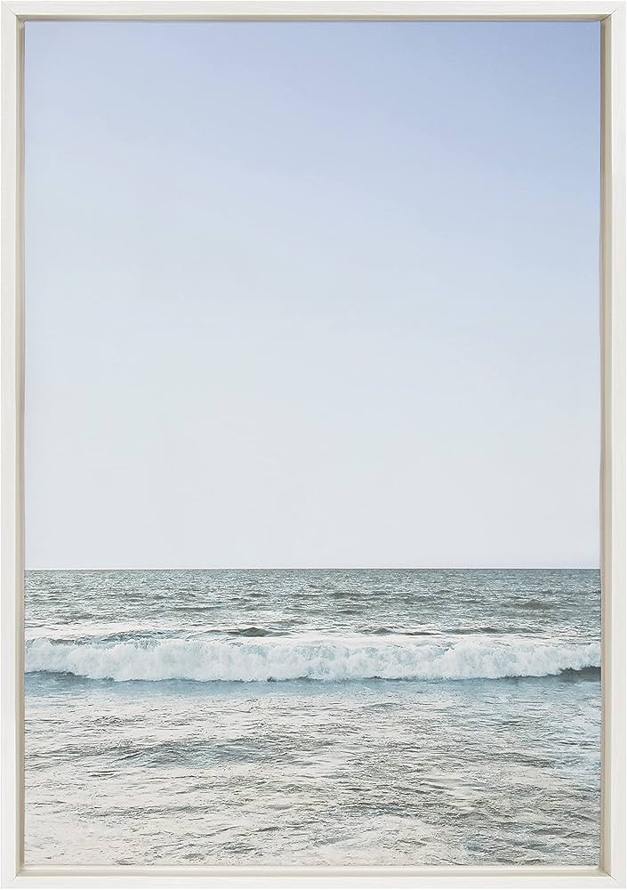 Amazon.com: Kate and Laurel Sylvie Pale Blue Sea Framed Canvas Wall Art by The Creative Bunch Studio, 23x33 White, Decorative Coastal Art for Wall: Posters & Prints | Amazon (US)
