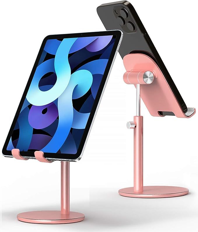 Cell Phone Stand,WUWIVE All Aluminum Tablet Stand,Adjustable Stand Holder for iPhone 12,iPad 8,an... | Amazon (US)