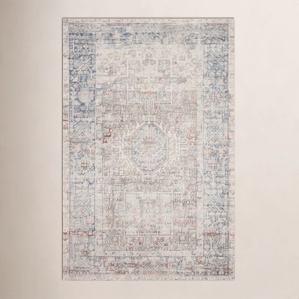 Chris Loves Julia x Loloi Jules Natural / Ocean Area Rug | Wayfair North America