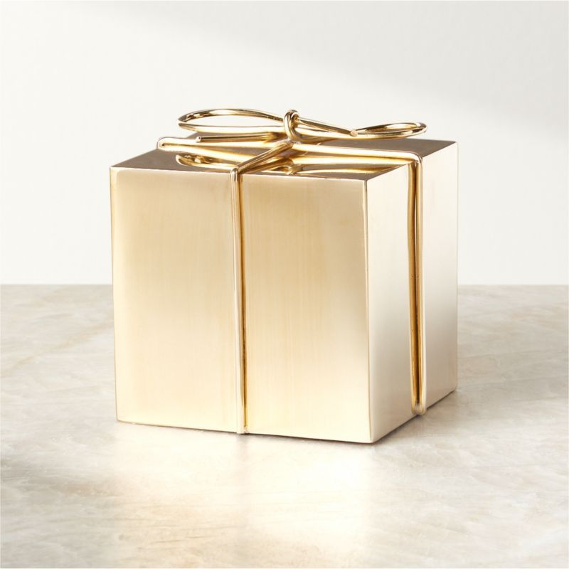Decorative Brass Tabletop Gift Box 3'' | CB2 | CB2