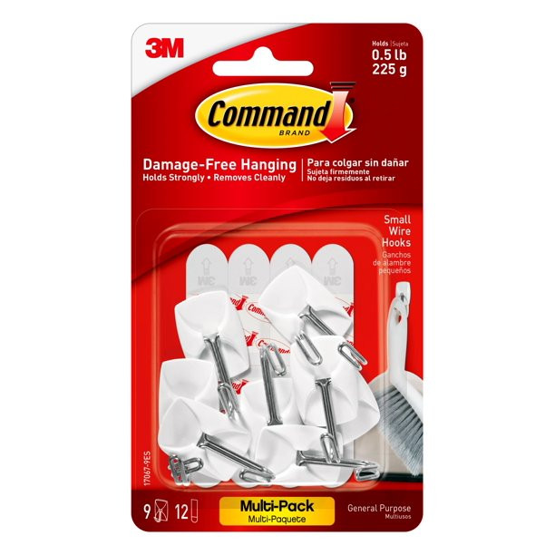 Command Small Wire Toggle Hooks, White, Damage Free Christmas Organizer, 9 Hooks - Walmart.com | Walmart (US)