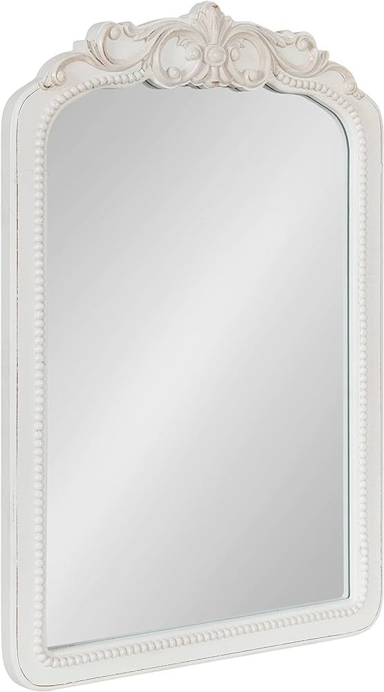 Kate and Laurel Jenelle Traditional Framed Baroque Mirror, 20 x 30, White, Distressed Antique Ins... | Amazon (US)