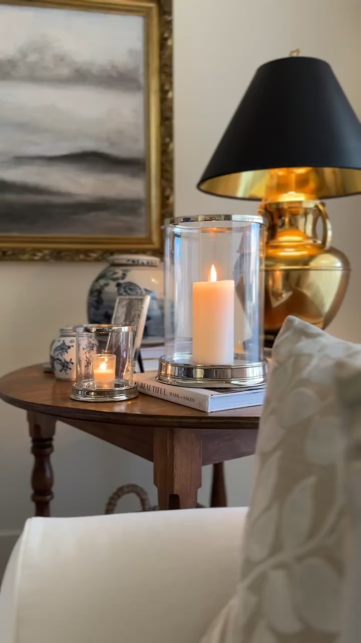 Candle hurricanes that instantly make any space feel more elevated and classic. I love how timeless they are - simple, refined, and perfect for layering soft candlelight throughout the home.

Tabletop Decor. Candle Holder. Candle Hurricane. Polished Nickel. Classic Decor. Coffee Table Decor. Living Room. Dining Room. Entryway. Pottery Barn. LavenderRoseHome.

#LTKHome