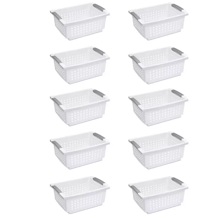 Sterilite Medium Plastic Stackable Storage Organizer Basket Bin