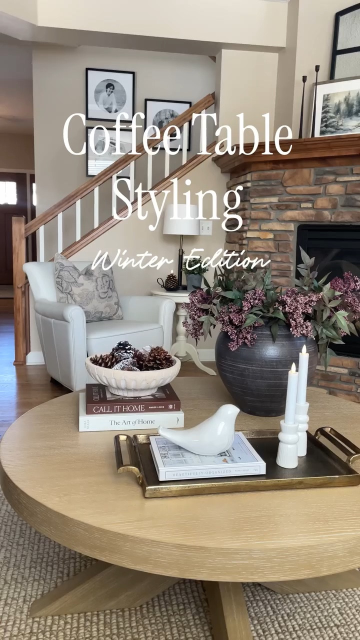 
Soft wood tones, layered textures, and a hint of color.  This is your reminder that winter styling doesn’t have to feel cold — it’s all about balance: something natural, something sculptural, and a little glow. 

#coffeetabledecor #potterybarnstyle  #targethomedecor #amazonhomefinds


#LTKSeasonal #LTKHome