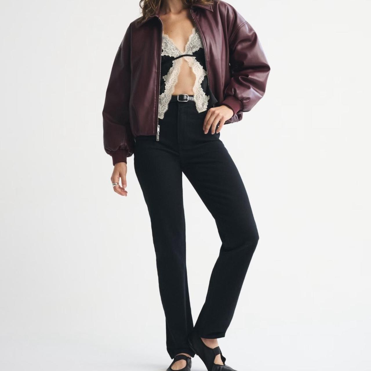 Abercrombie & Fitch Women's Jeans - Black/Burgundy - 29 | Depop US