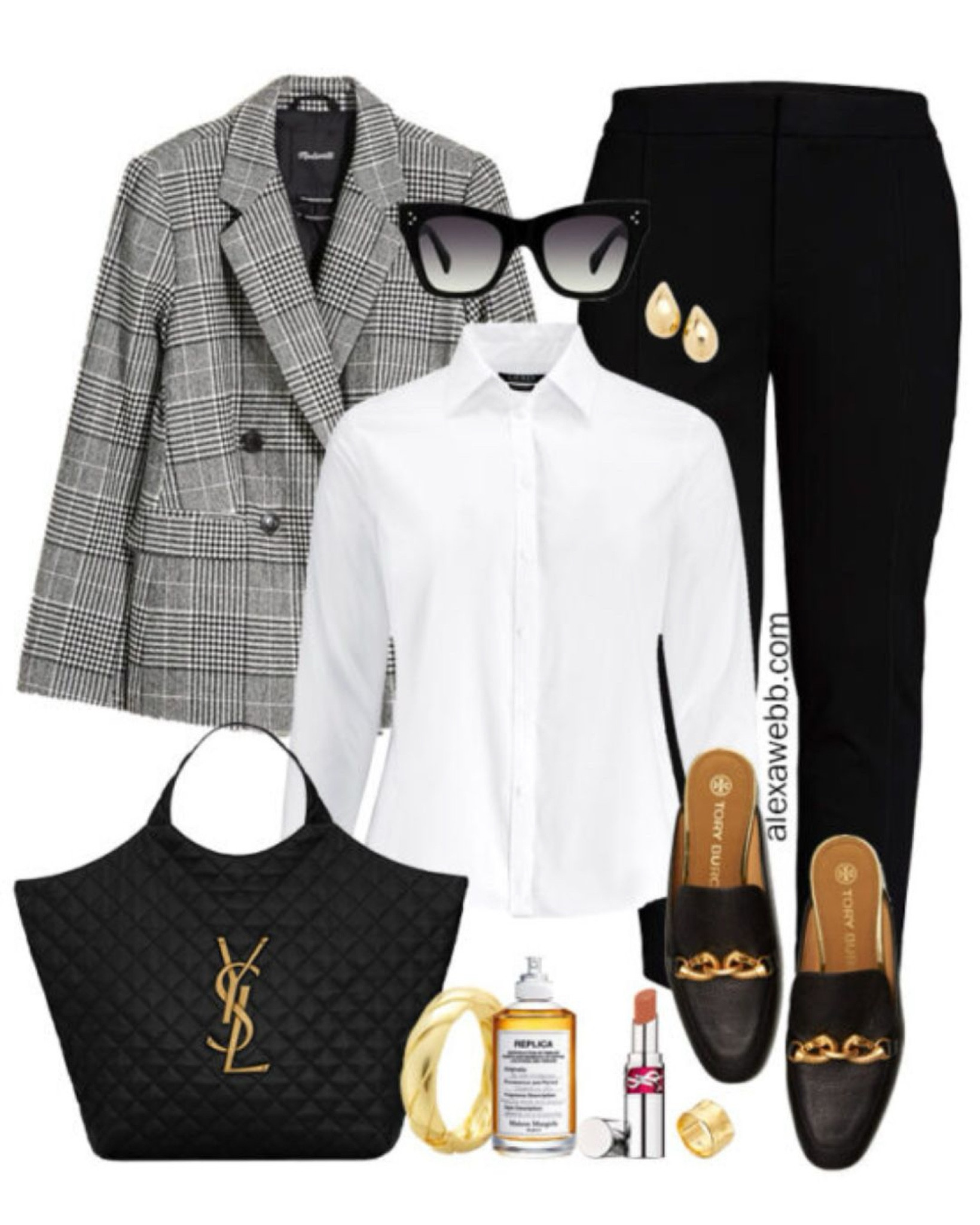 Plus Size Glen Plaid Blazer Outfits - Work Look 2 - A business casual work outfit idea with black pants and mules for fall and winter by Alexa Webb

#LTKPlusSize #LTKStyleTip #LTKWorkwear