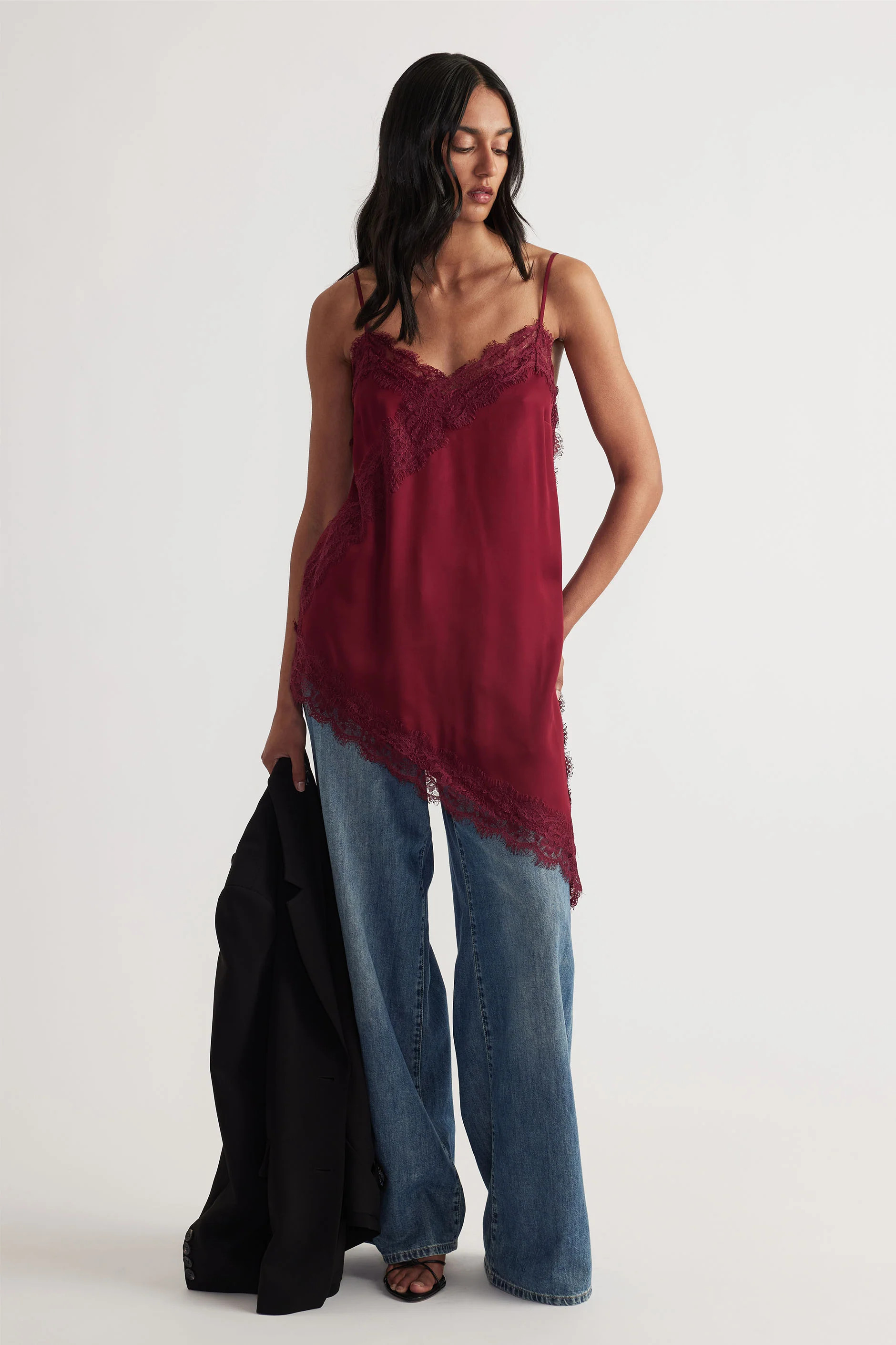 Karla Lace Tunic - Ruby | DECJUBA
