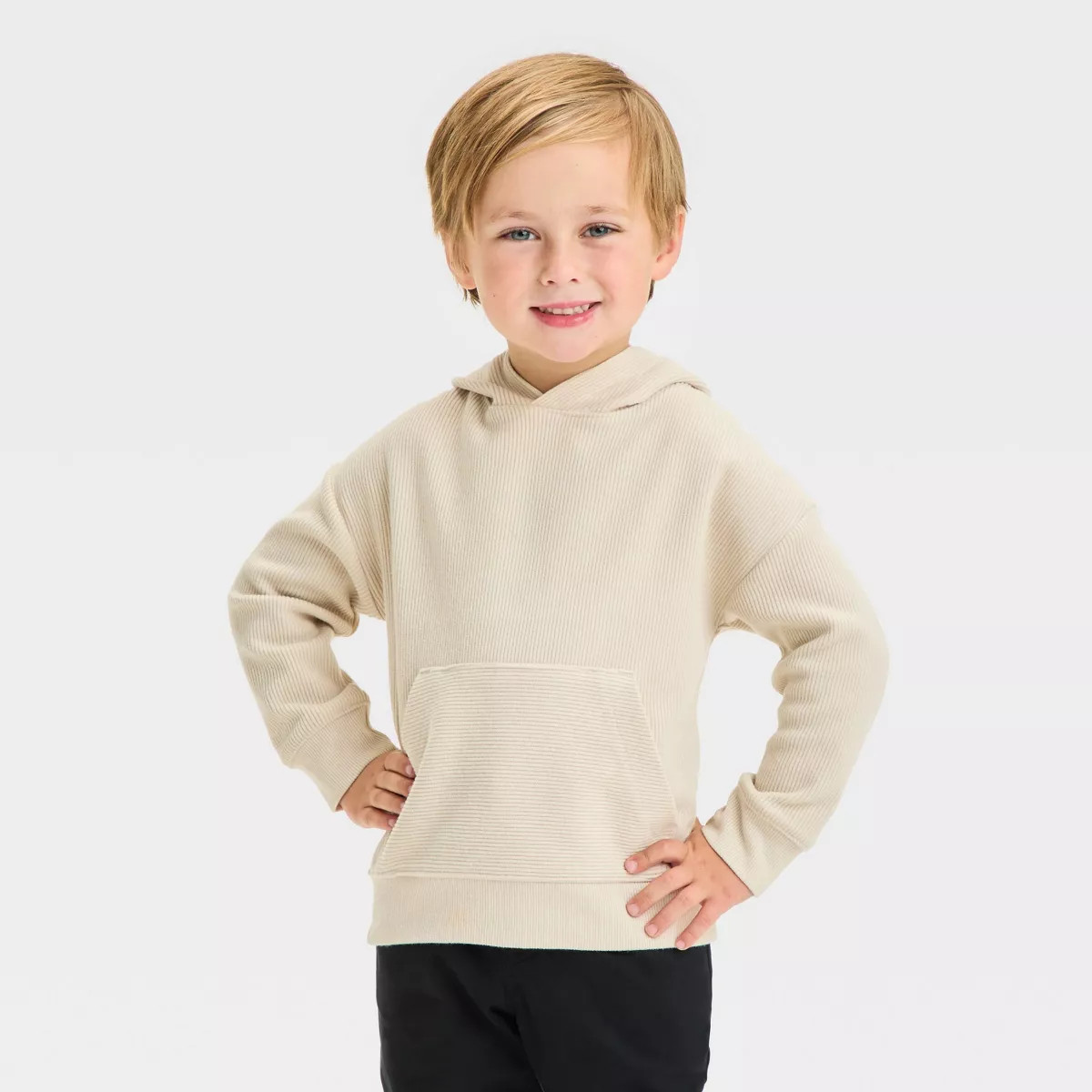 Toddler Boys' Rib-Knit Hooded Pullover - Cat & Jack™ | Target