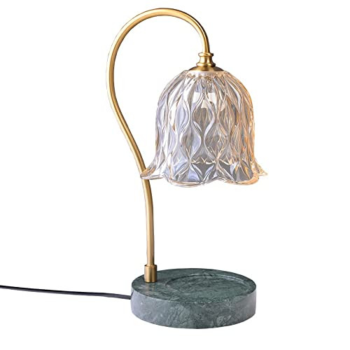 LITFAD Flower Shape Glass Night Table Light Modernism 1 Bulb Gooseneck Arm Nightstand Lamp Creati... | Amazon (US)