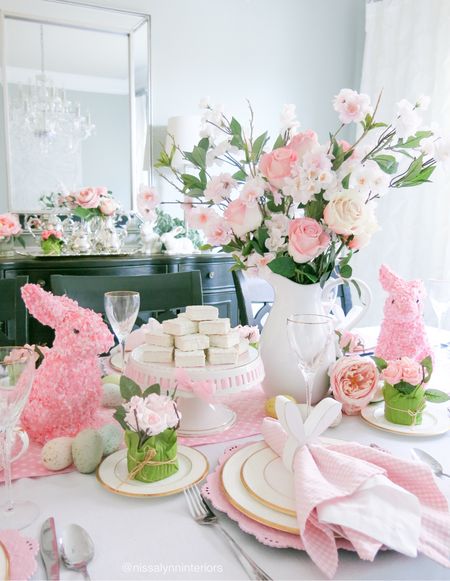 Celebrate spring with a “Pretty in Pink” tablescape! #springdecor #eastertable #easterdecorations #easterbunny

#LTKfamily #LTKSeasonal #LTKhome
