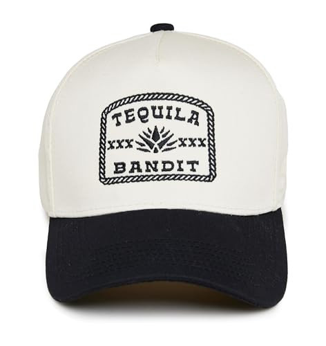 Funky Junque Cute Trucker Hat for Women, Vintage Western Embroidered Snapback Baseball Cap, Adjustable Two Tone - Tequila Bandit - Beige/Black | Amazon (US)