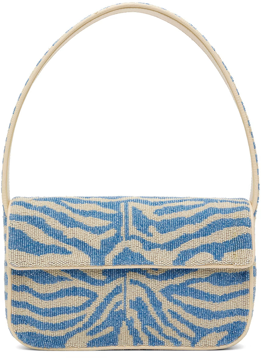 Blue & Off-White Tommy Beaded Bag | SSENSE
