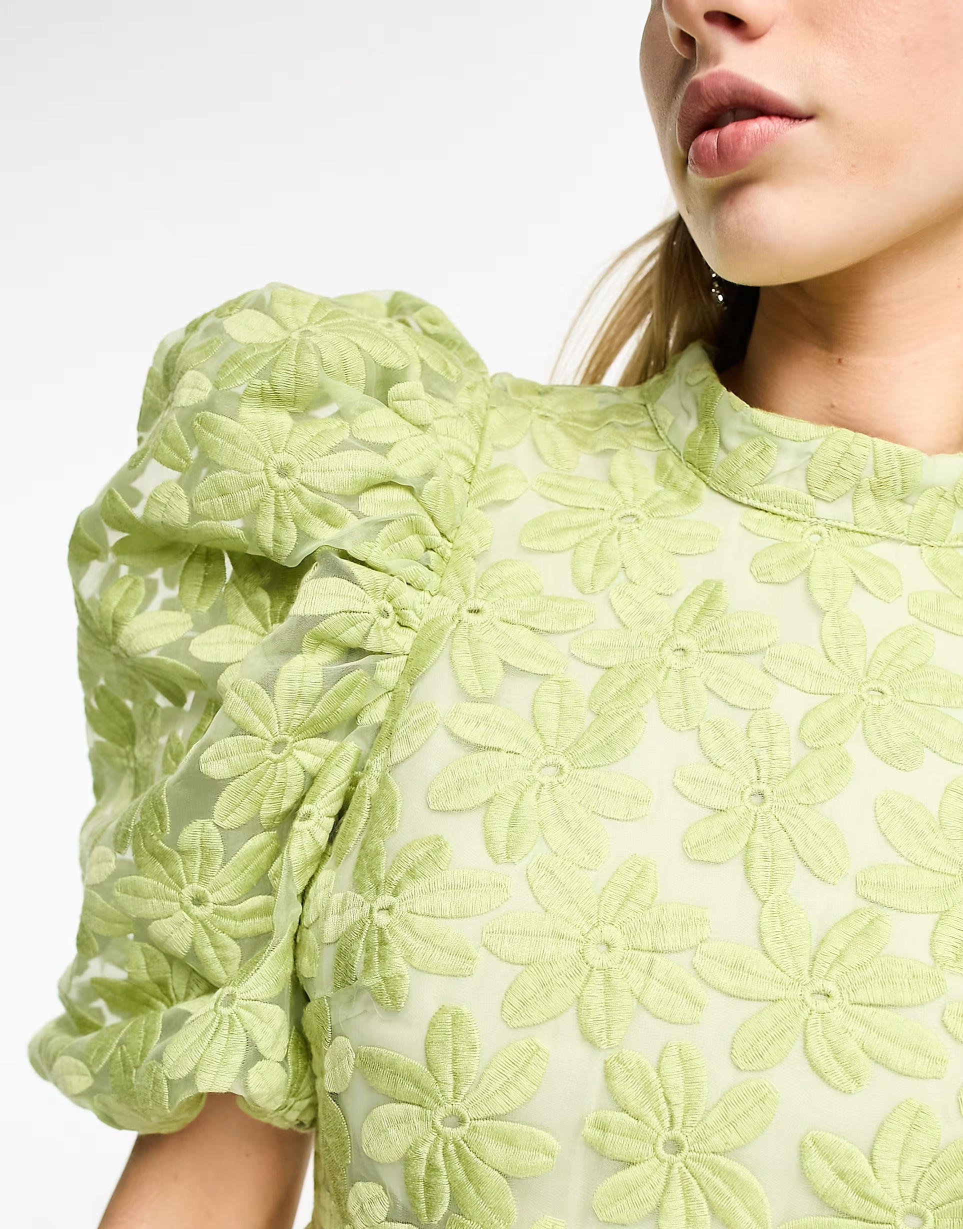 Dream Sister Jane floral embroidered maxi dress in sage green | ASOS (Global)