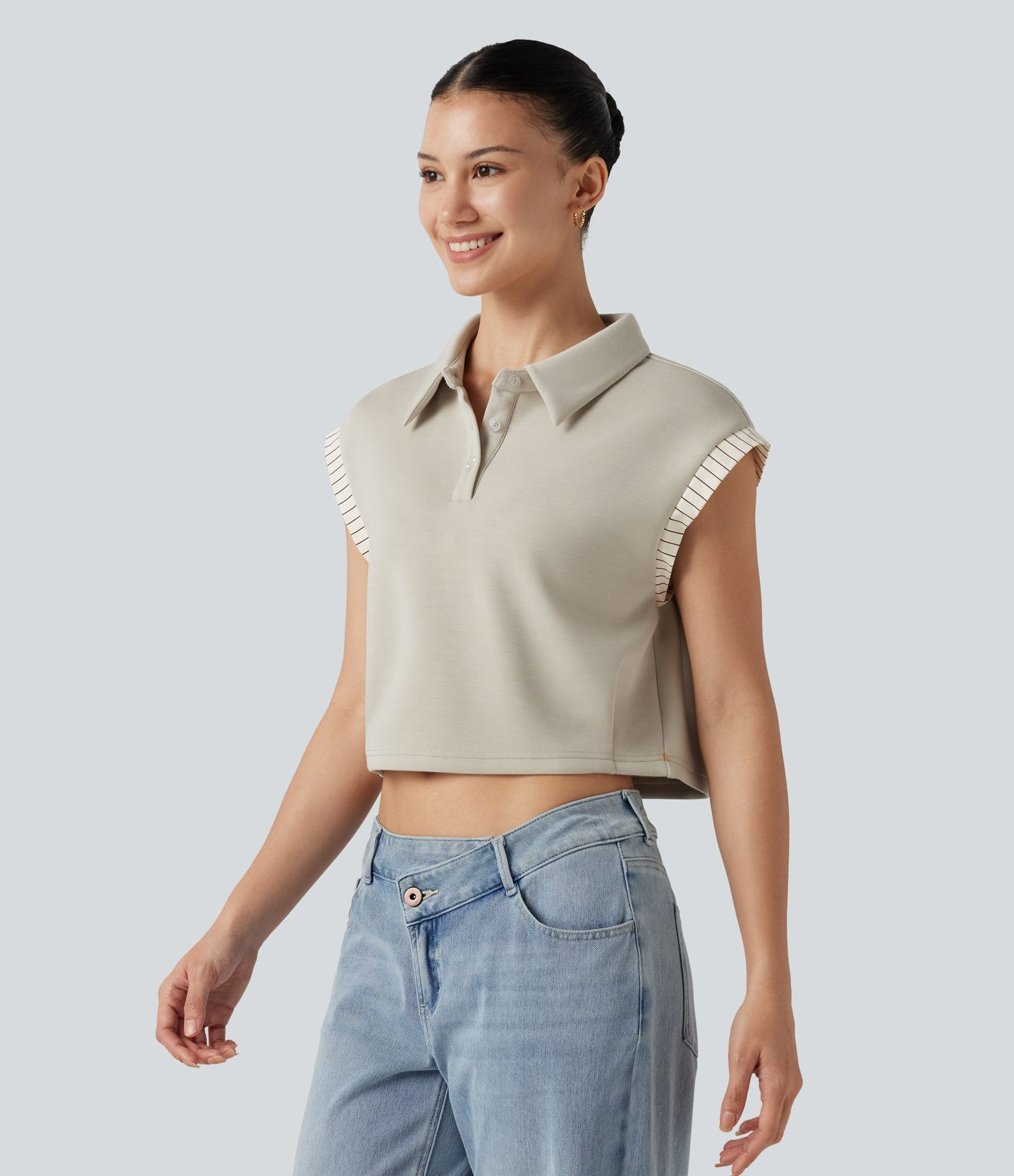 Women\u2019s Dropped Short Sleeve Color Block Casual T-Shirt - Halara | HALARA