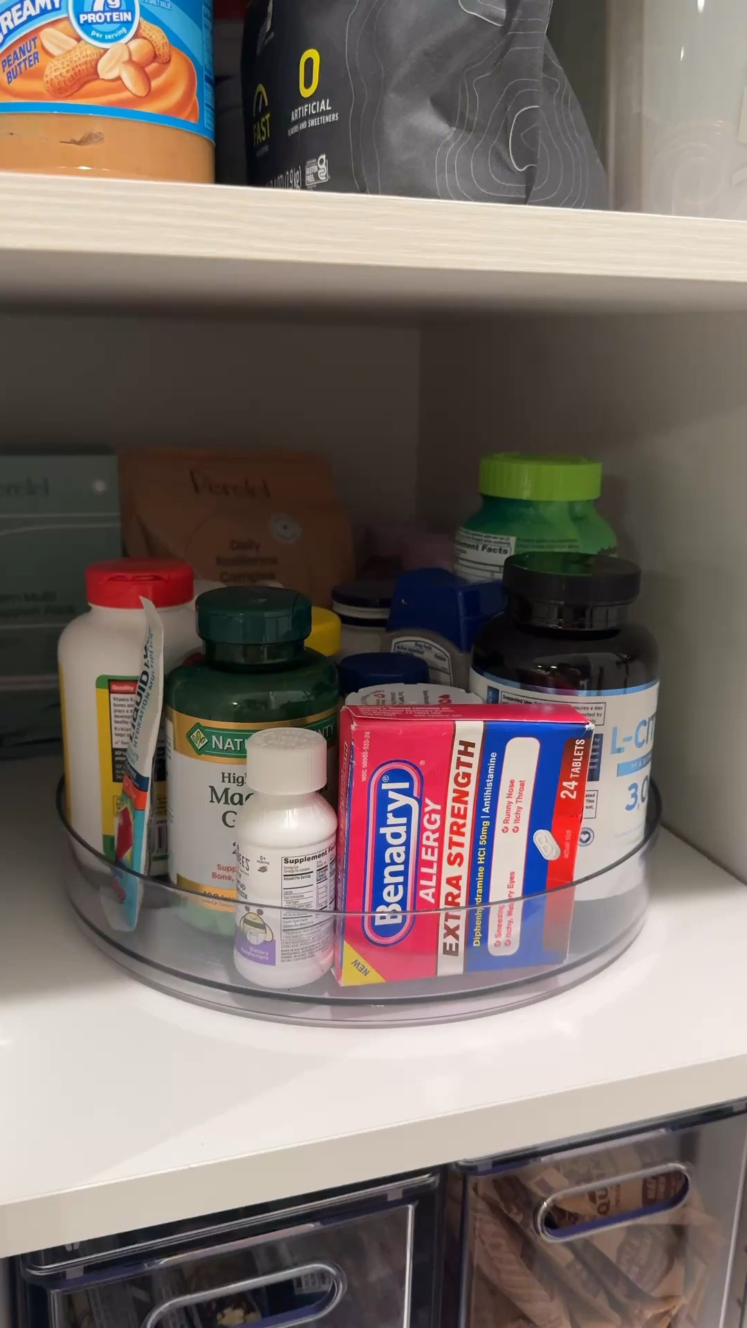 $12 Lazy Susan for pantry organization!!