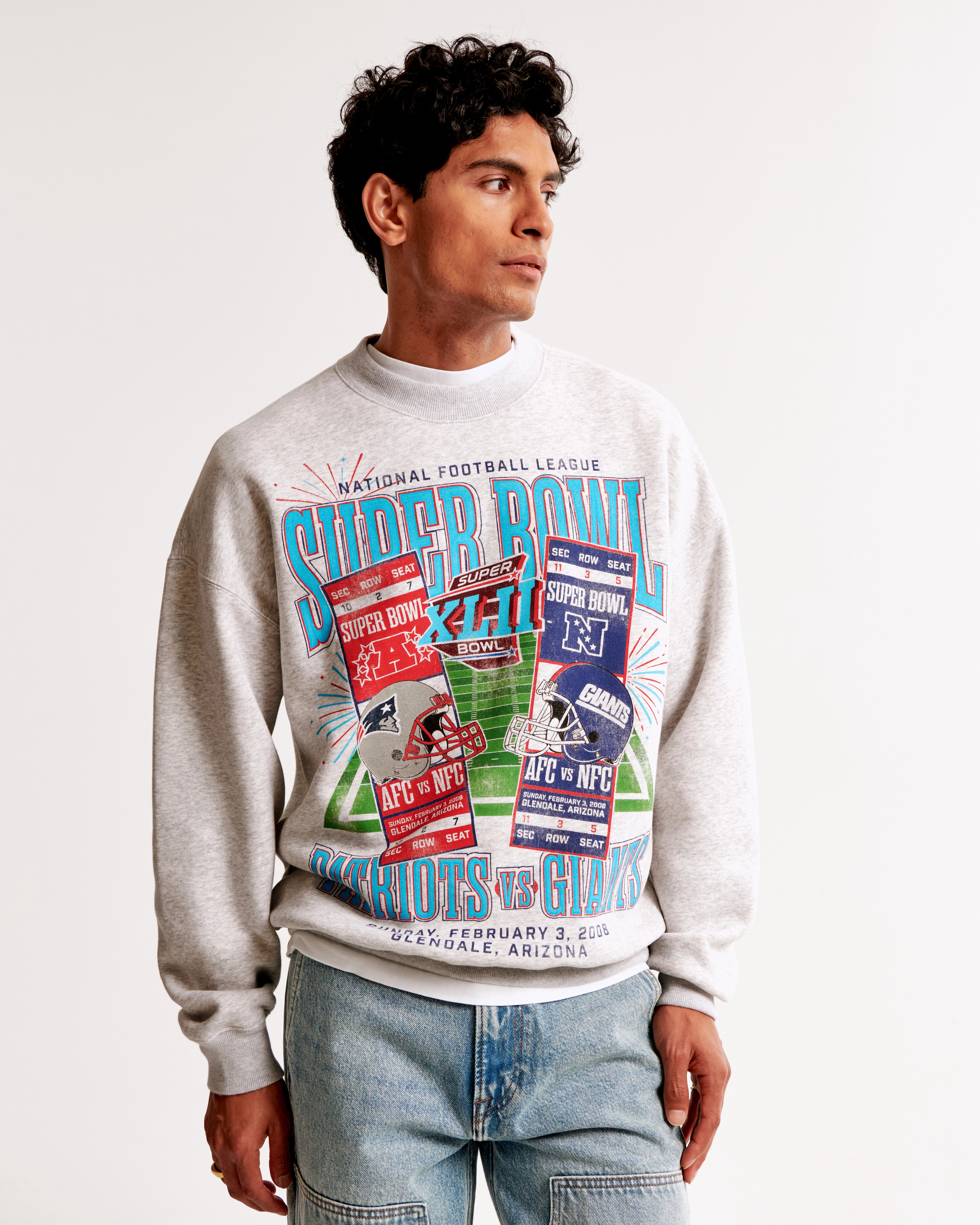 Vintage Super Bowl Graphic Crew Sweatshirt | Abercrombie & Fitch (US)