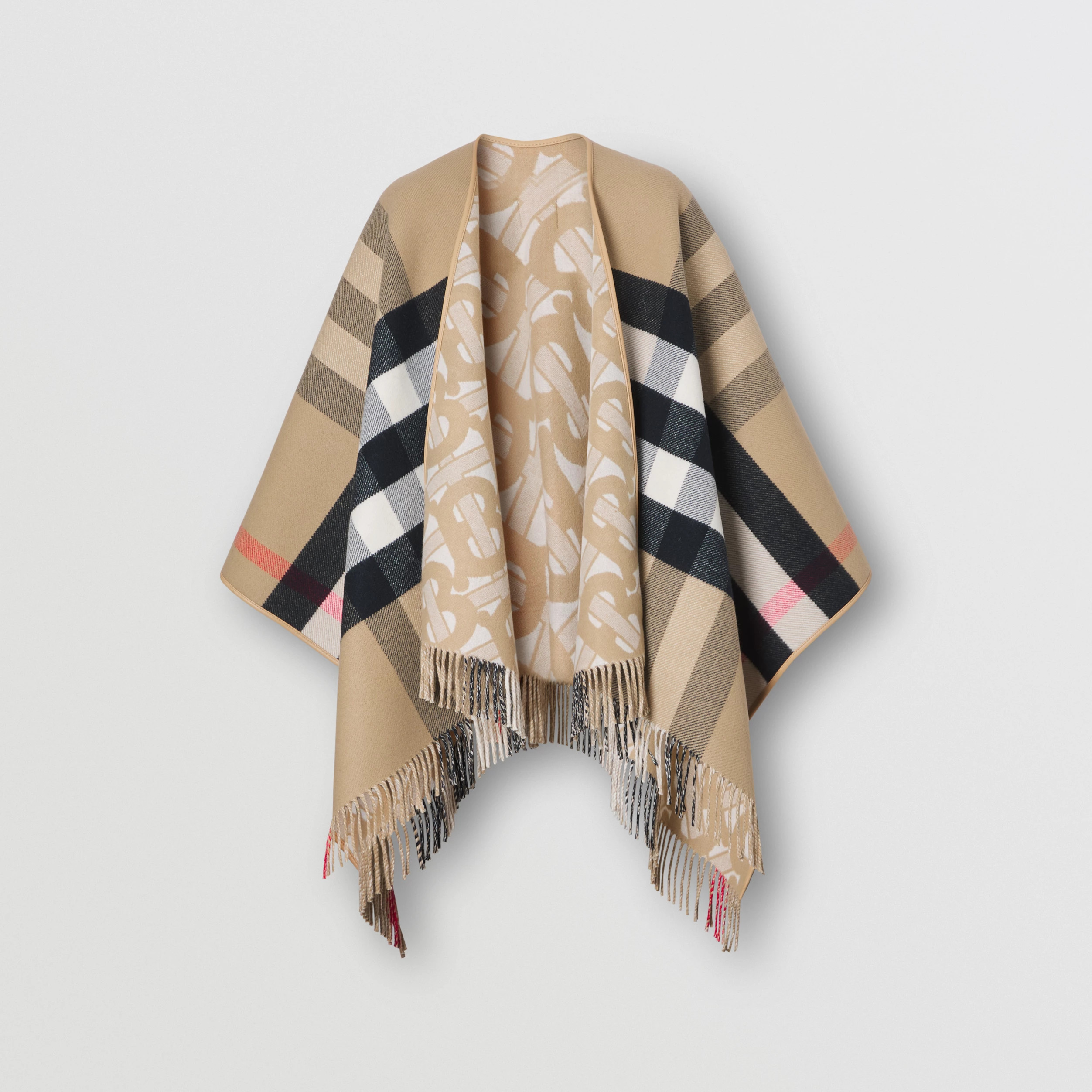 Reversible Monogram Wool Cashmere Jacquard Cape | Burberry (US)