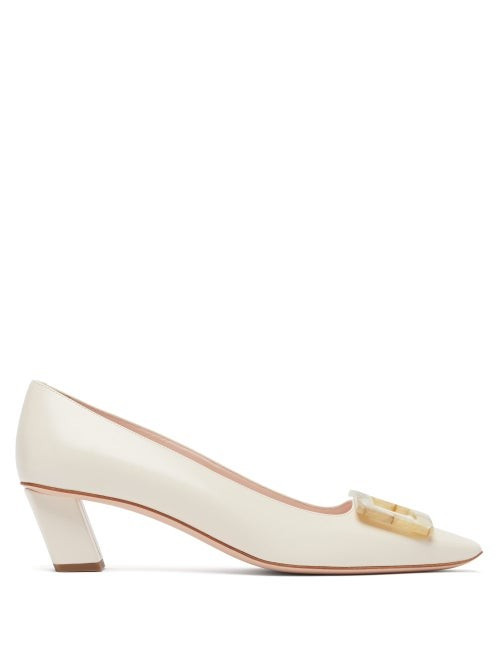 Roger Vivier - Belle Vivier Motherpearl Leather Pumps - Womens - White | Matches (US)