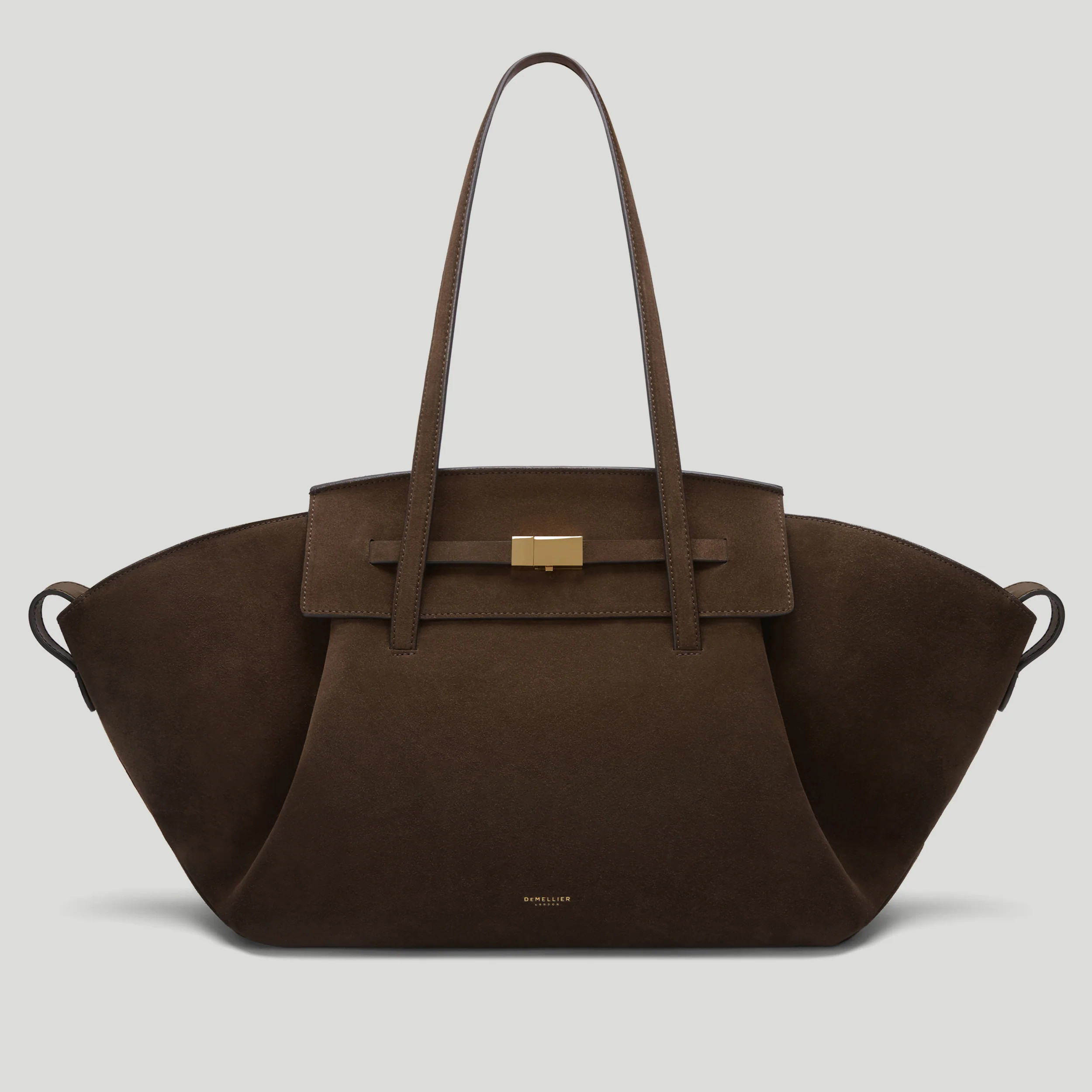 DeMellier The Brooklyn in Mocha Suede Leather Tote & Work bag | DeMellier