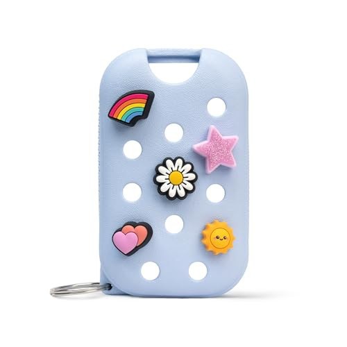 Touchland x Crocs Limited Edition Mist Case 1 Fl. OZ., Stylish Hand Sanitizer Spray Accessory, with 5 Jibbitz Charms and Keyring, Cloudwave Blue Color | Amazon (US)