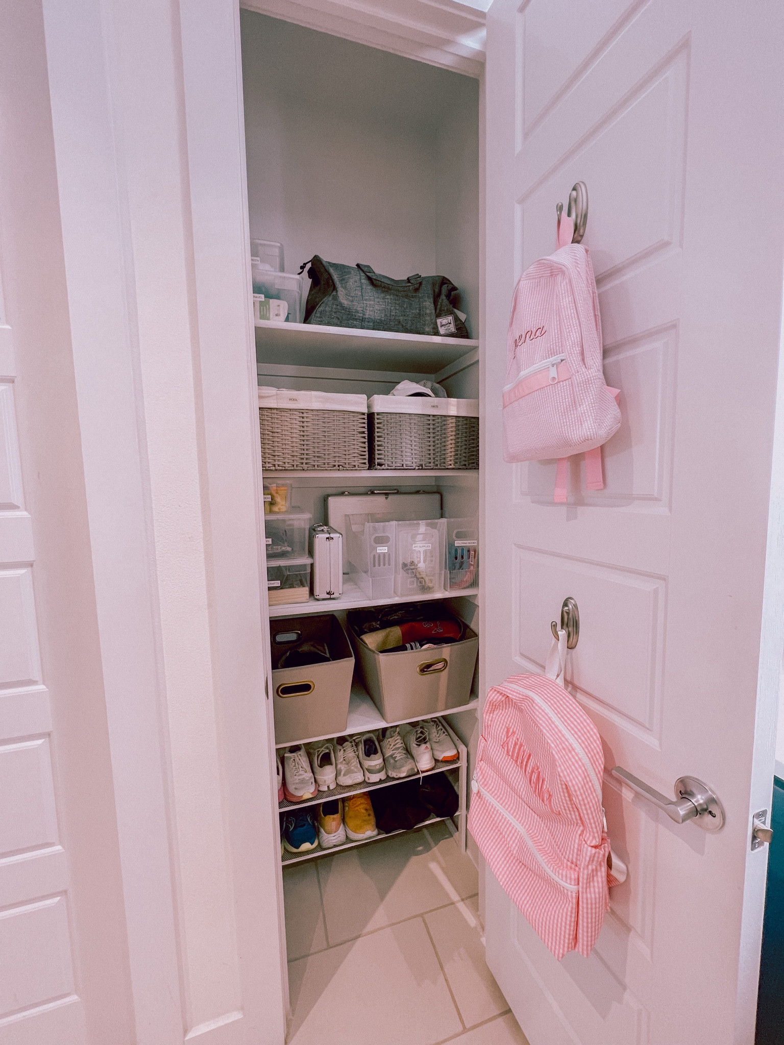 This closet glow up!! Grab and go, summer, school, and arts and crafts!