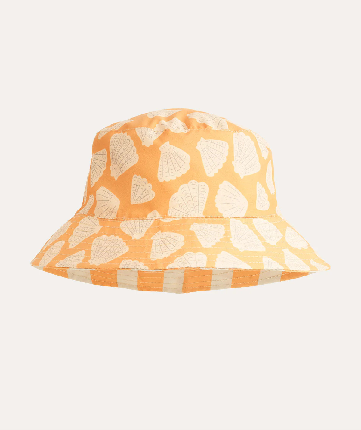 Recycled Bucket Hat: Apricot Shell/ Stripe | KIDLY