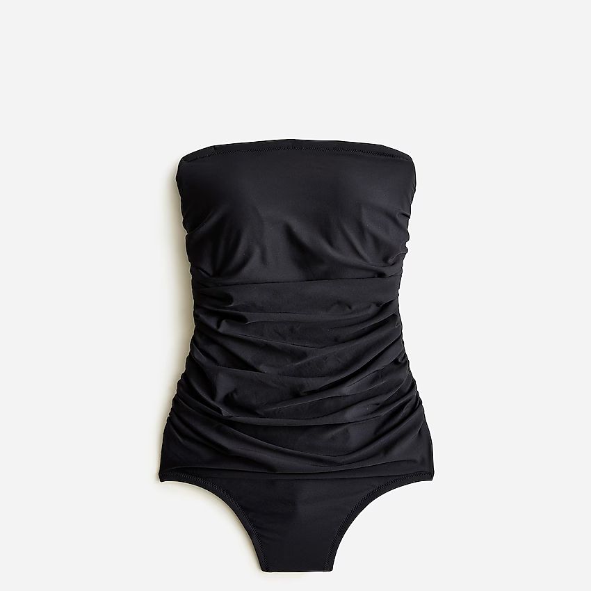 Ruched bandeau one-piece swimsuit | J.Crew US