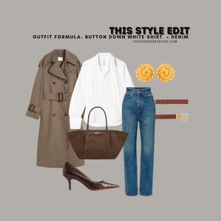 Easy chic Trench Coats outfit for the office, swap out the heels for trainers or loafer 

Trench coat, white shirt, office look, gold tone earring 

#LTKeurope #LTKworkwear #LTKstyletip