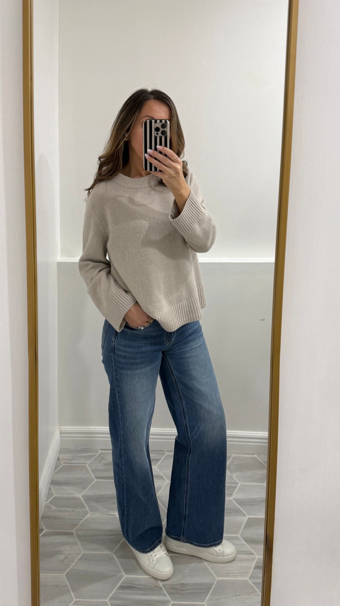 This sweater has become a favorite! The neckline is perfection (I have a thing with necklines). I’m wearing small and it a slightly oversized fit, xs would have worked too but I like it roomy. Comes in several colors.  
Jeans are sooo comfortable and flattering and this is coming from a “jeans snob”. I took my bigger size. 



#LTKootd #LTKSeasonal