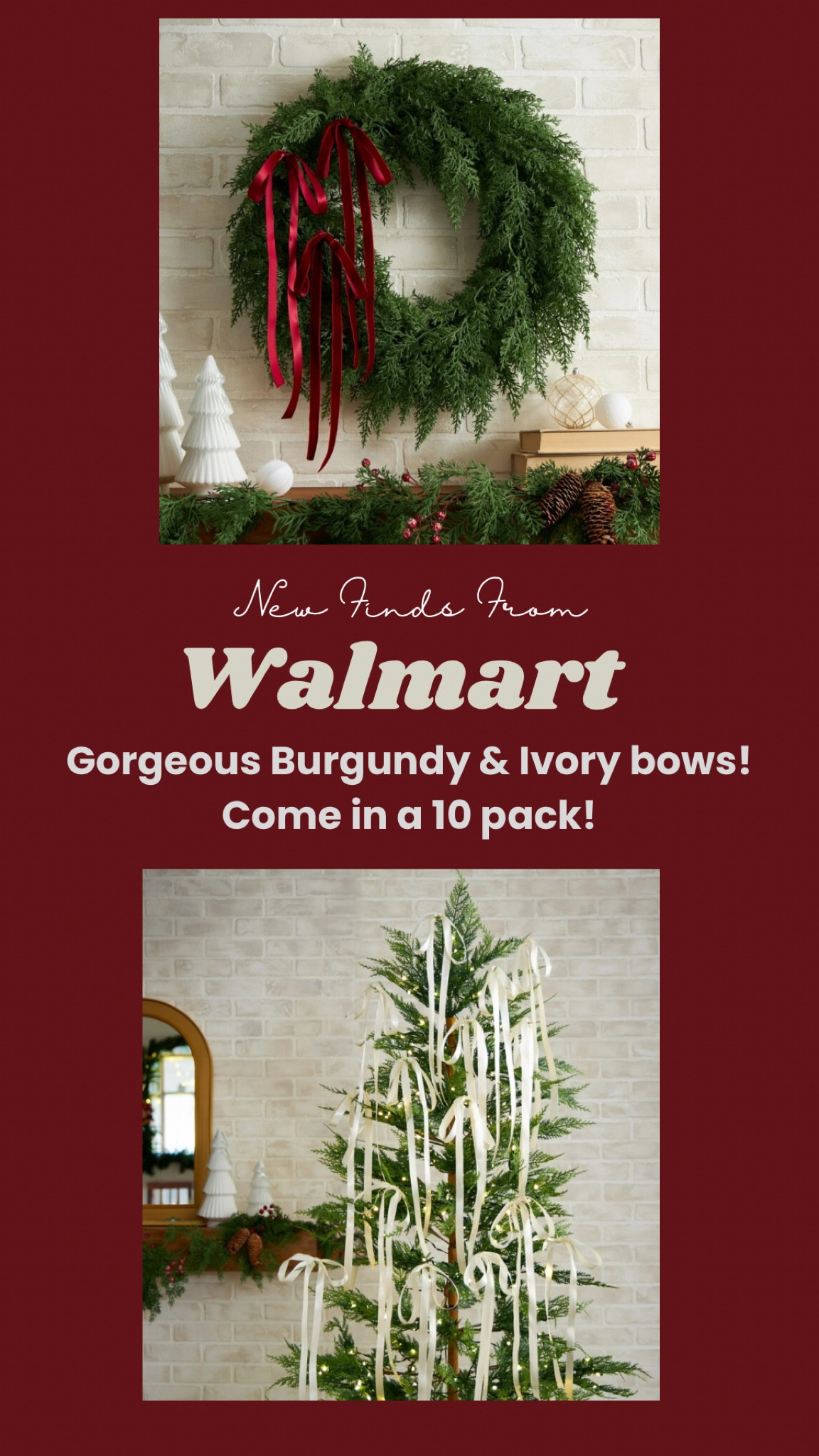 Love these satin bows! Can put anywhere! Wreaths, garland, trees, candlesticks, chandelier, sconces, etc.

#LTKHome #LTKSeasonal #LTKHoliday