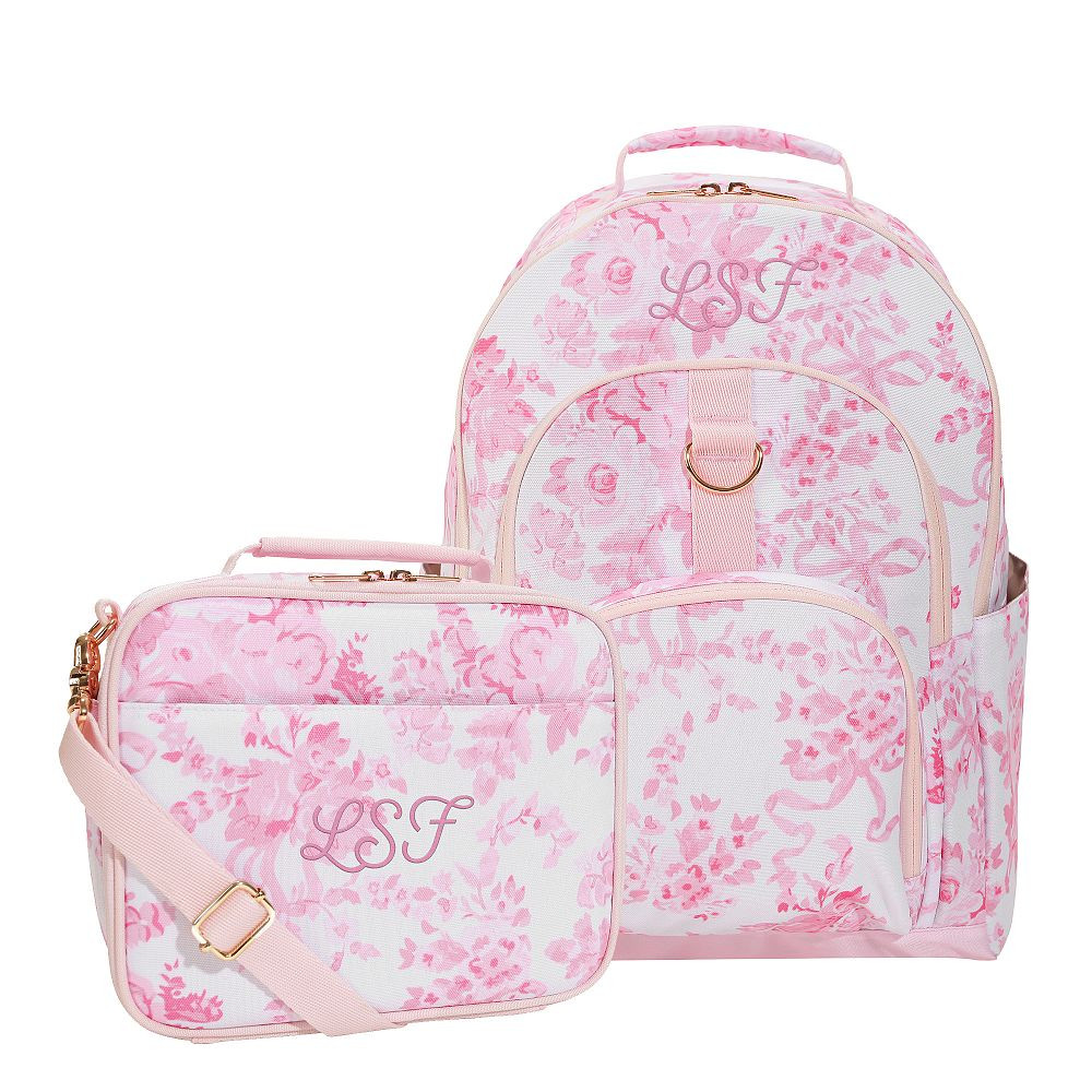 Gear-Up LoveShackFancy Pink Damask Backpack & Cold Pack Lunch Box Bundle | Pottery Barn Teen