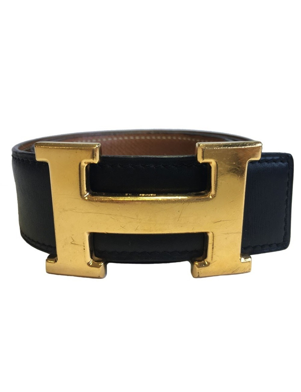 Belt: Hermes Leather Box And Leather Two-Tone Courchevel T70 ; | Reebonz (US)