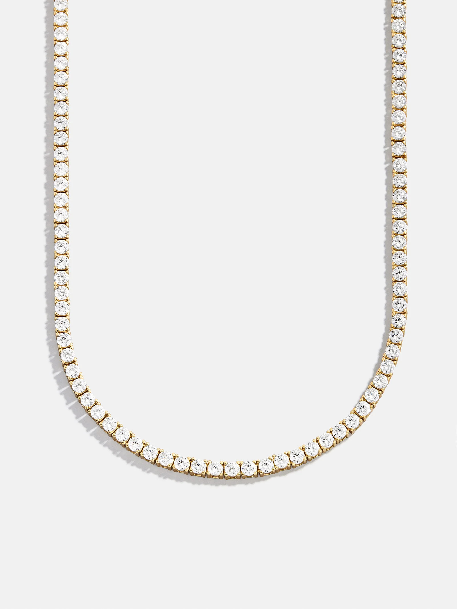 Billie 18K Gold Tennis Necklace - 18K Gold Plated Sterling Silver | BaubleBar