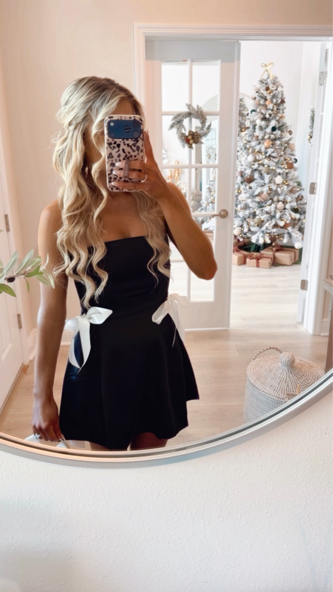 Holiday Dress! This black satin strapless dress with bow details is the perfect holiday party dress! It’s elegant for holiday events + special occasions. This strapless mini dress also comes in red which would make a cute Christmas dress. I styled this bow dress with black bow heels + a matching white satin bow bag

Christmas party dress, wedding guest dress, black dress, cocktail dress

#LTKHoliday #LTKootd #LTKWedding