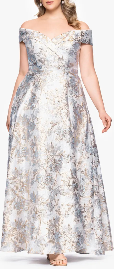 Off the Shoulder Brocade Gown | Nordstrom