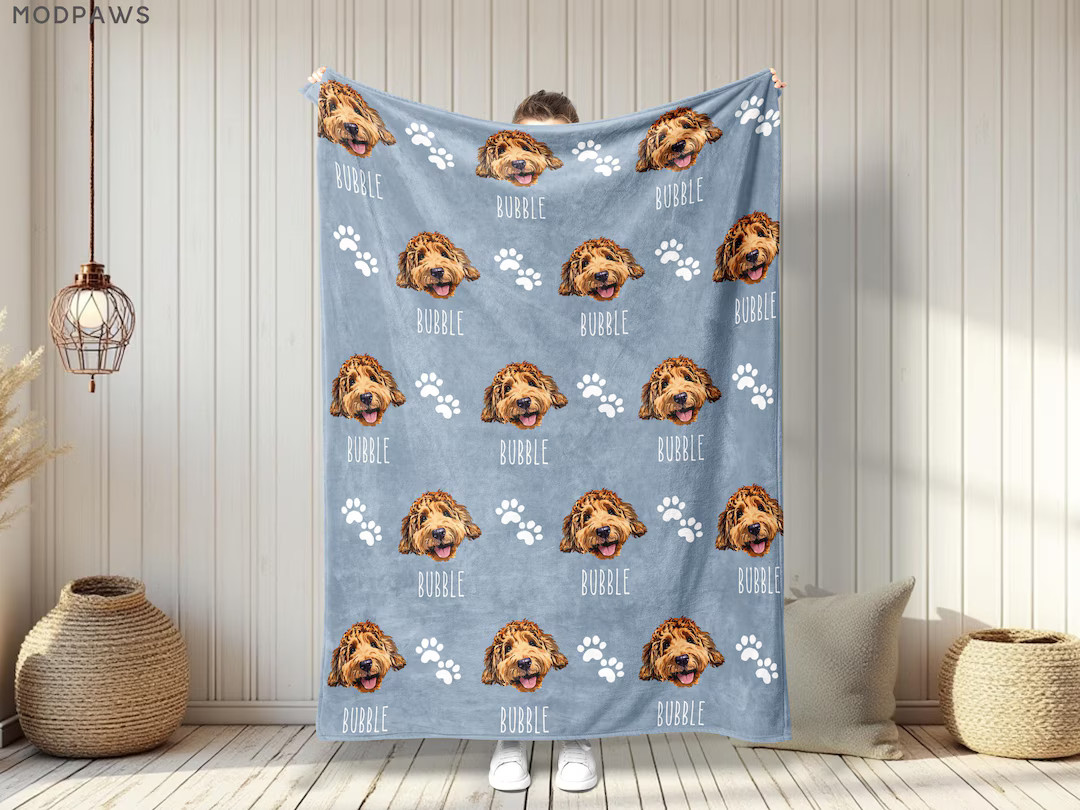 Custom Pet Blanket Using Pet Photo + Name Custom Dog Blanket Personalized Dog Blankets Cat Pictur... | Etsy (US)