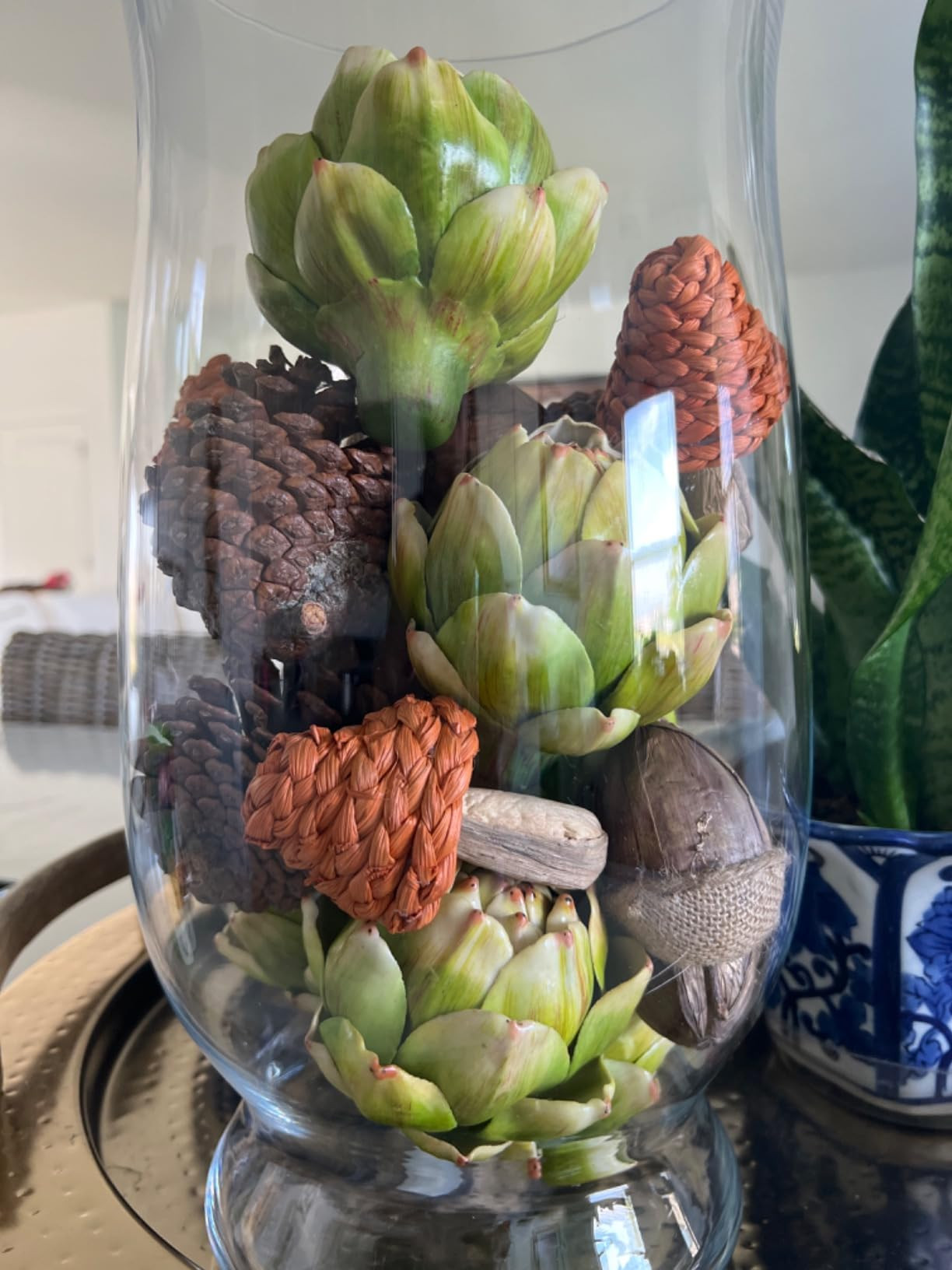 GiftYou 4-Pack Large Green Artificial Artichokes - Fake Vegetables and Faux Fruits for Kitchen De... | Amazon (US)