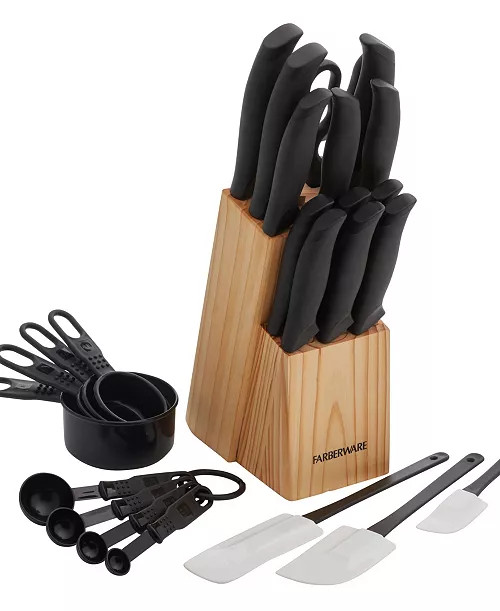 Soft Grip 25-Piece Cutlery Set with Kitchen Tools | Macy's