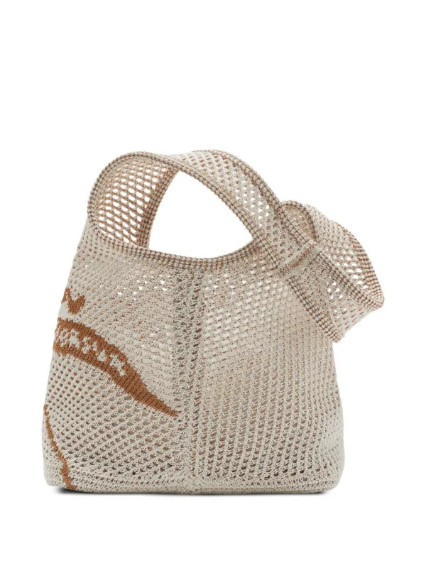 Burberry Small EKD Crochet Tote Bag | Neutrals | FARFETCH ID | Farfetch Global