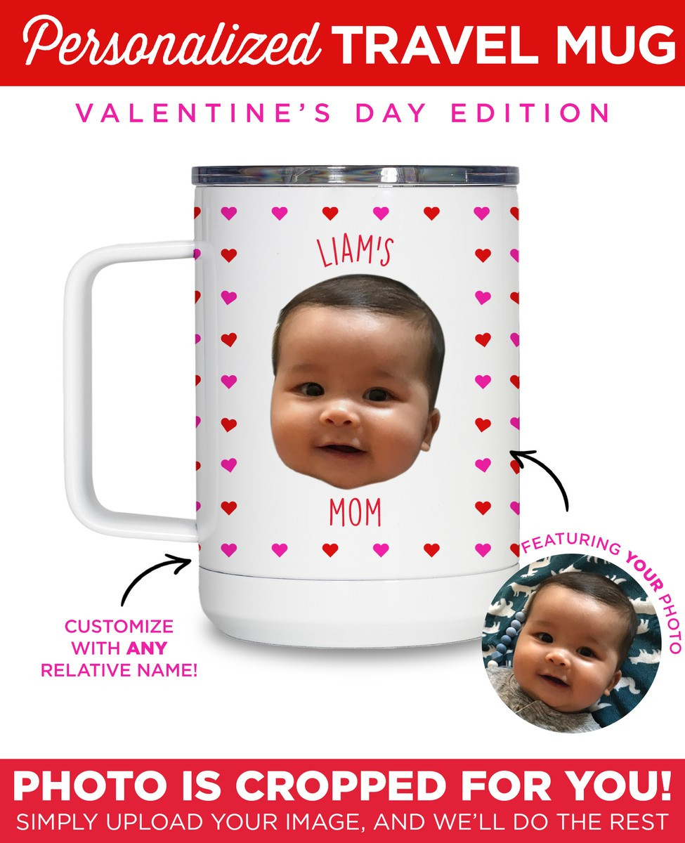 Personalized Valentine's Day Baby Travel Mug | Type League Press