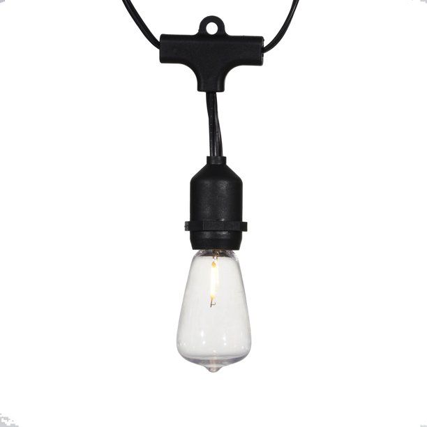 Better Homes & Gardens 15 Count Edison Bulb String Lights, Black Wire | Walmart (US)